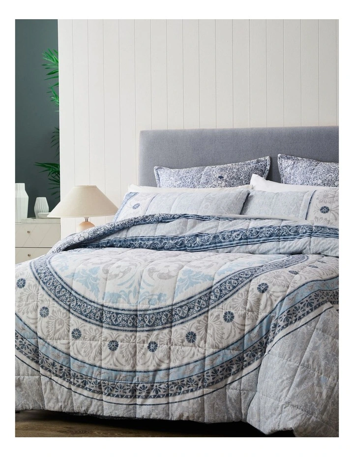 Private Collection Olani Quilt Cover Set Blue 5 Private Collection Olani Quilt Cover Set Blue - Image 3