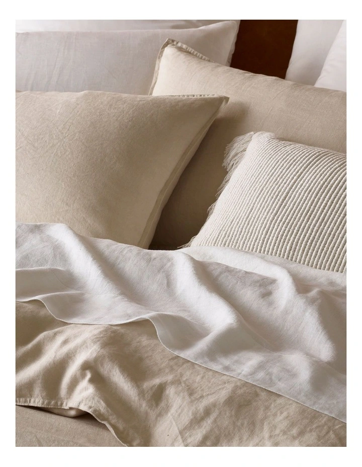 Australian House & Garden Sandy Cape Washed Belgian Linen Quilt Cover Set Moonbeam 4 Australian House & Garden Sandy Cape Washed Belgian Linen Quilt Cover Set Moonbeam - Image 2