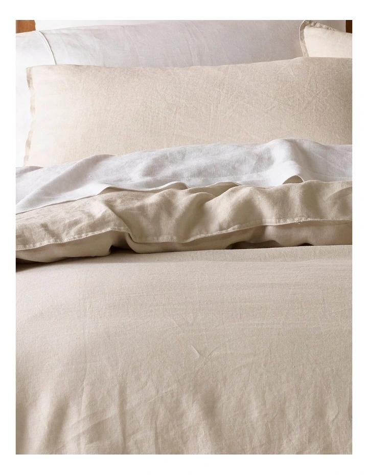 Australian House & Garden Sandy Cape Washed Belgian Linen Quilt Cover Set Moonbeam 5 Australian House & Garden Sandy Cape Washed Belgian Linen Quilt Cover Set Moonbeam - Image 3