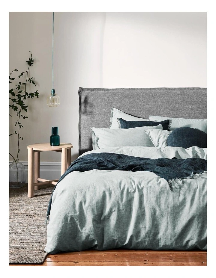 Aura Home Chambray Fringe Bedlinen Collection In Mineral 3 Aura Home Chambray Fringe Bedlinen Collection In Mineral