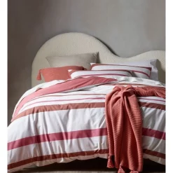Vue Lincoln Stripe Cotton Quilt Cover Set Cloud