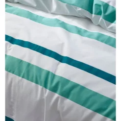 Alternative view of Vue Lincoln Stripe Cotton Quilt Cover Set In Green/White