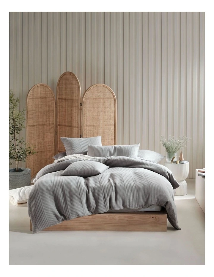 Linen House Osmond Quilt Cover Set Grey 3 Linen House Osmond Quilt Cover Set Grey