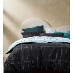 Sheridan Sales Store 39 Vue Yubi Vertical Mosaic Quilt Cover Set In Black