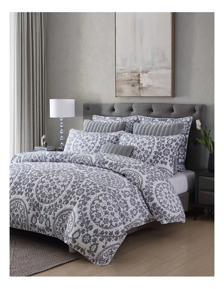 Private Collection Astille Blue Quilt Cover Set 4 Private Collection Astille Blue Quilt Cover Set - Image 2