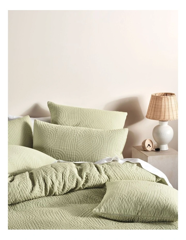 Linen House Lila Quilt Cover Set Wasabi 4 Linen House Lila Quilt Cover Set Wasabi - Image 2