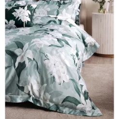 Alternative view of Grace By Linen House Cattleya Quilt Cover Set Aqua