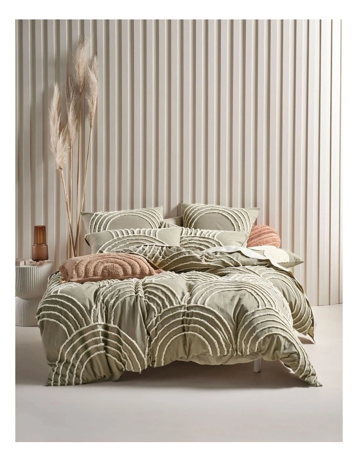 Linen House Ojai Quilt Cover Set Sage 3 Linen House Ojai Quilt Cover Set Sage