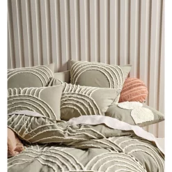Alternative view of Linen House Ojai Quilt Cover Set Sage