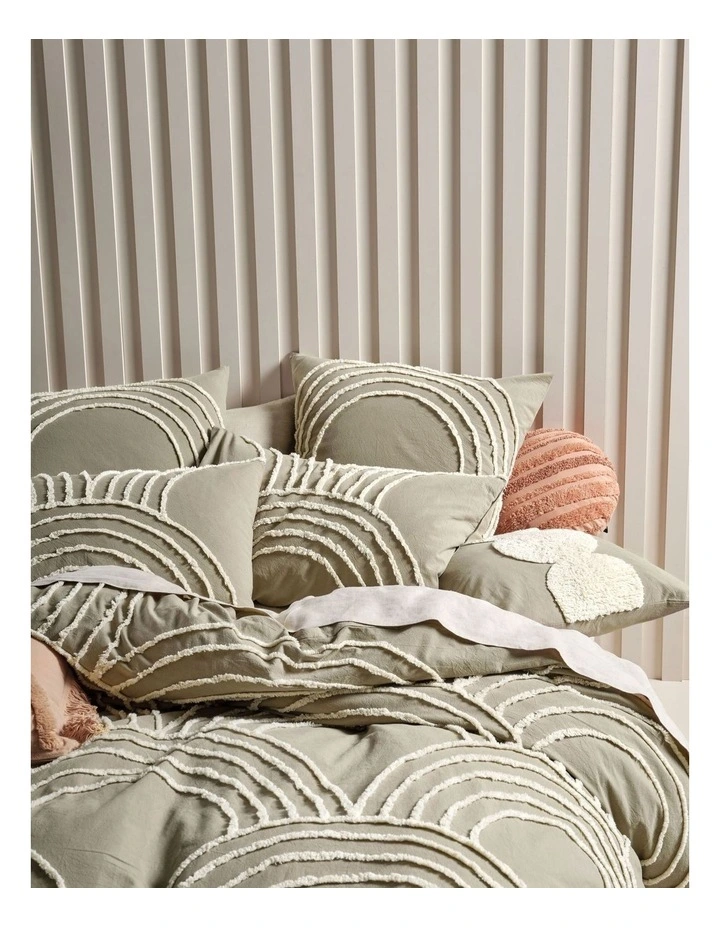 Linen House Ojai Quilt Cover Set Sage 4 Linen House Ojai Quilt Cover Set Sage - Image 2
