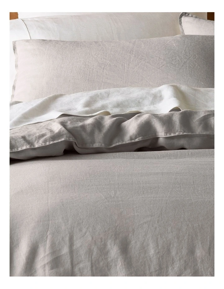 Australian House & Garden Sandy Cape Washed Belgian Linen Quilt Cover Set Grey 5 Australian House & Garden Sandy Cape Washed Belgian Linen Quilt Cover Set Grey - Image 3