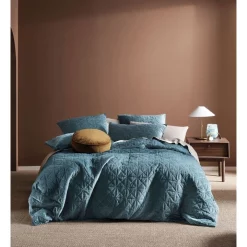Linen House Heath Quilt Cover Set Teal