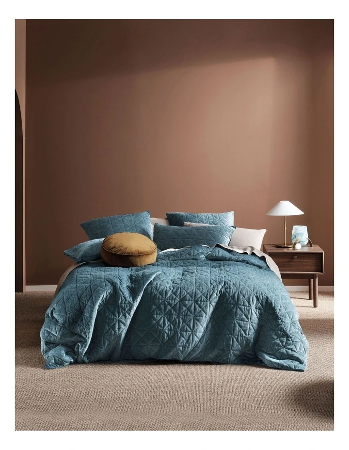 Linen House Heath Quilt Cover Set Teal 3 Linen House Heath Quilt Cover Set Teal