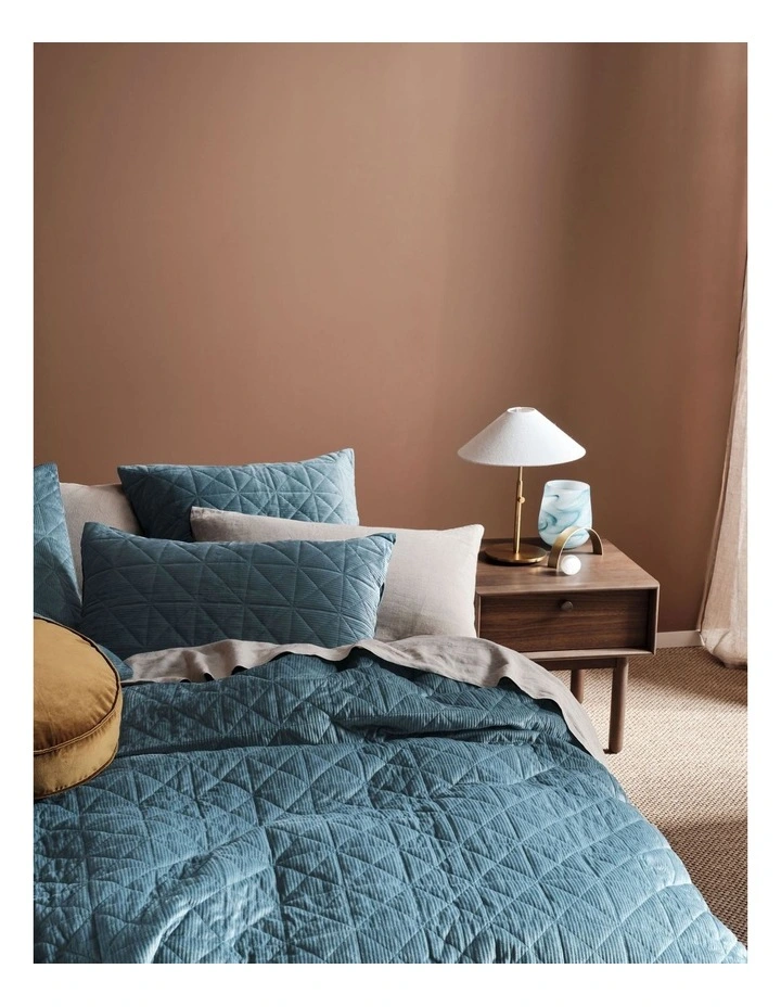 Linen House Heath Quilt Cover Set Teal 4 Linen House Heath Quilt Cover Set Teal - Image 2