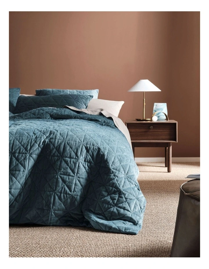 Linen House Heath Quilt Cover Set Teal 5 Linen House Heath Quilt Cover Set Teal - Image 3