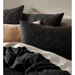 Alternative view of Linen House Heath Quilt Cover Set Black