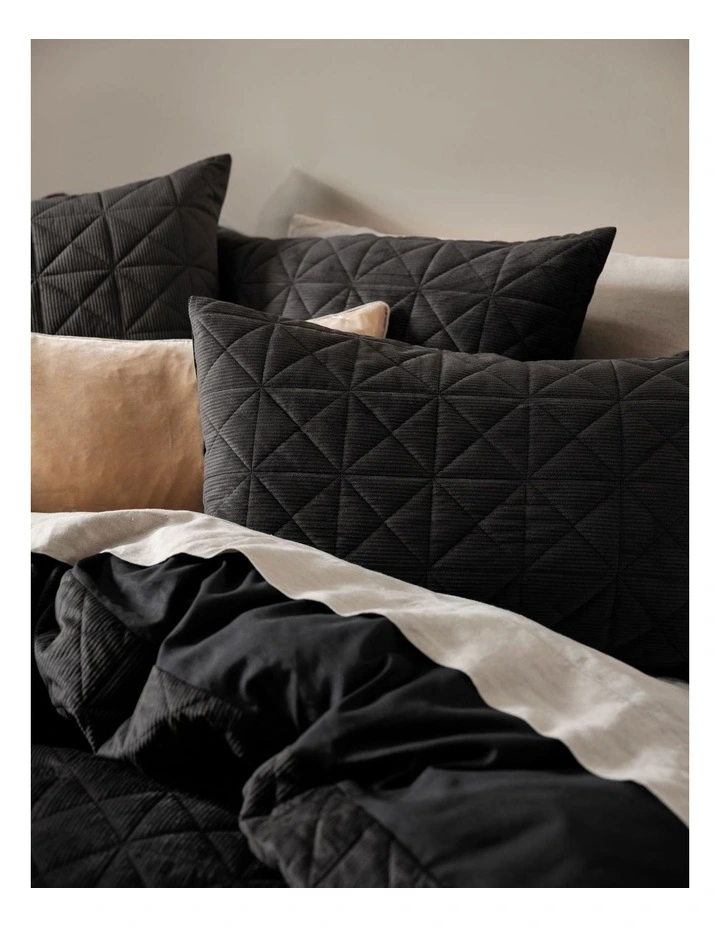 Linen House Heath Quilt Cover Set Black 4 Linen House Heath Quilt Cover Set Black - Image 2