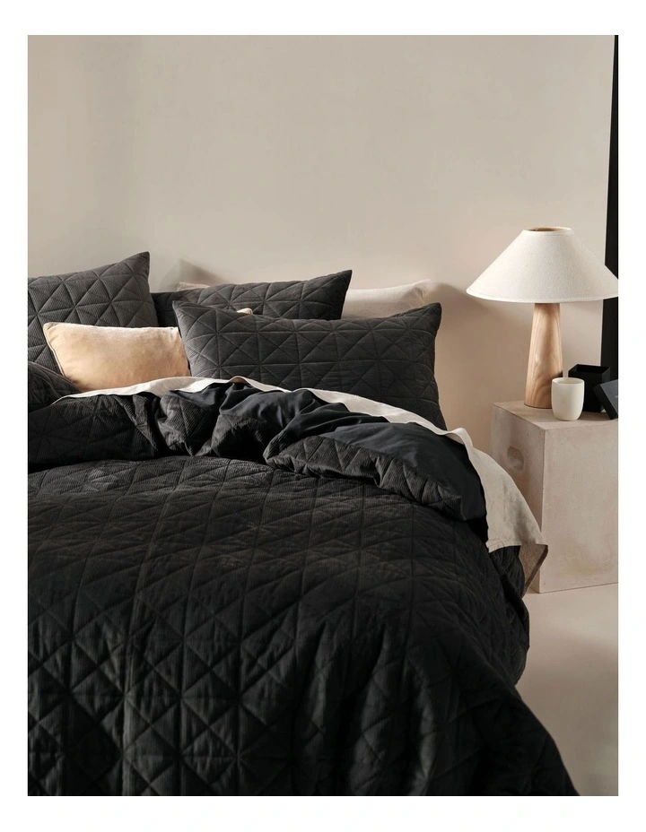 Linen House Heath Quilt Cover Set Black 5 Linen House Heath Quilt Cover Set Black - Image 3