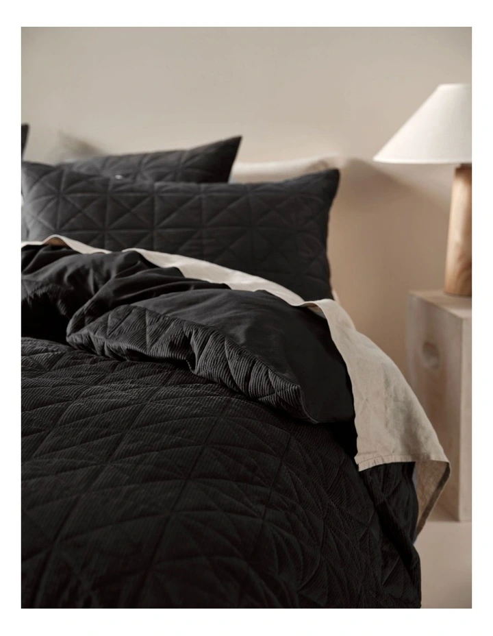 Linen House Heath Quilt Cover Set Black 7 Linen House Heath Quilt Cover Set Black - Image 5