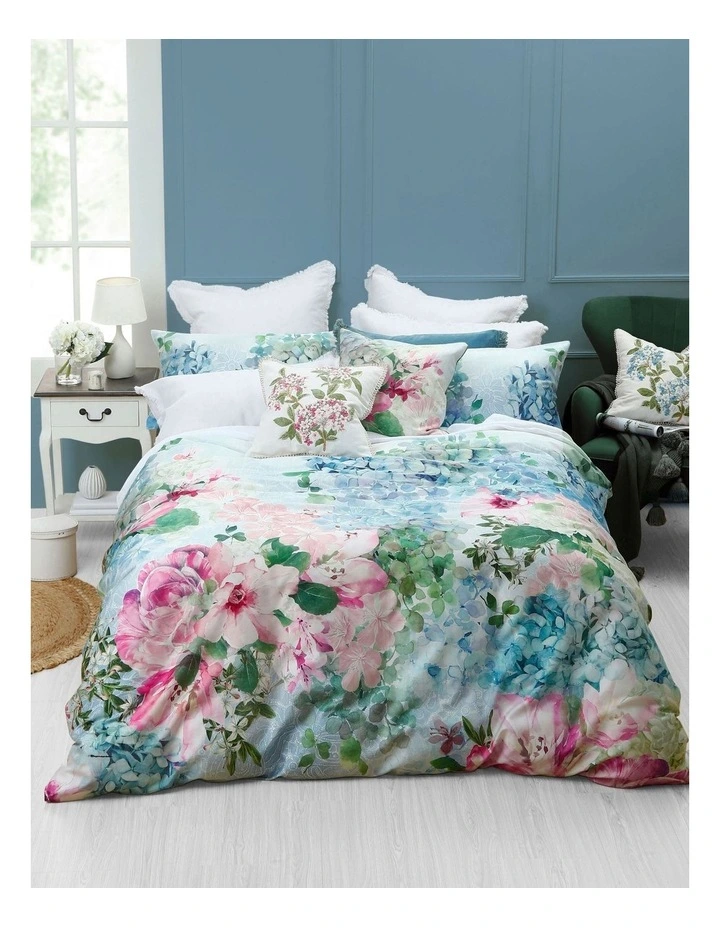 M.M Linen Delf Quilt Cover Set In Multi 3 M.M Linen Delf Quilt Cover Set In Multi