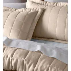 Australian House & Garden Sandy Cape Washed Belgian Linen Quilted Coverlet Moonbeam -Sheridan Sales Store unnamed file 2079