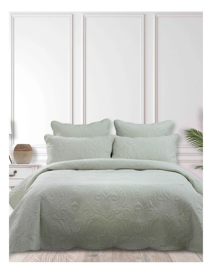Martha Stewart Gabriella Coverlet 240 X260cm In Sage 3 Martha Stewart Gabriella Coverlet 240 X260cm In Sage