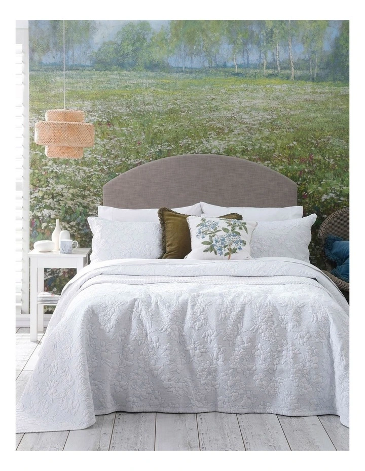 M.M Linen Nalini Bed Cover Set In White 3 M.M Linen Nalini Bed Cover Set In White