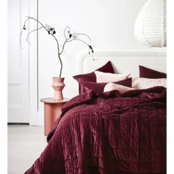 Aura Home Luxury Velvet Coverlet Merlot