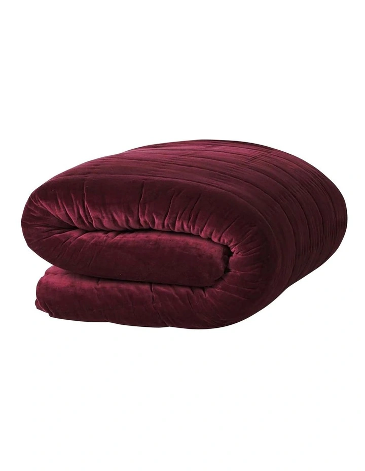 Aura Home Luxury Velvet Coverlet Merlot 5 Aura Home Luxury Velvet Coverlet Merlot - Image 3