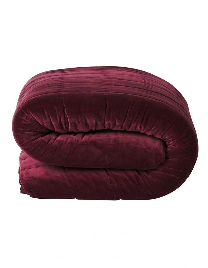 Aura Home Luxury Velvet Coverlet Merlot 6 Aura Home Luxury Velvet Coverlet Merlot - Image 4