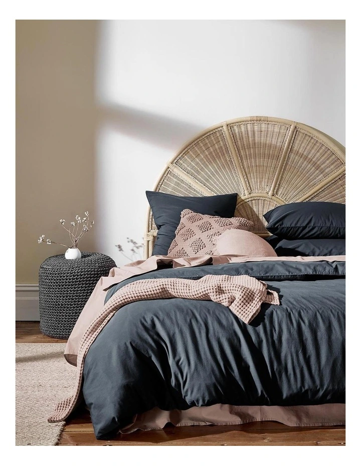 Aura Home Halo Organic Cotton Bedlinen Collection In Steel 3 Aura Home Halo Organic Cotton Bedlinen Collection In Steel