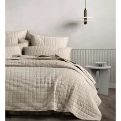 Sheridan Reilly Stripe Bedcover In Dust