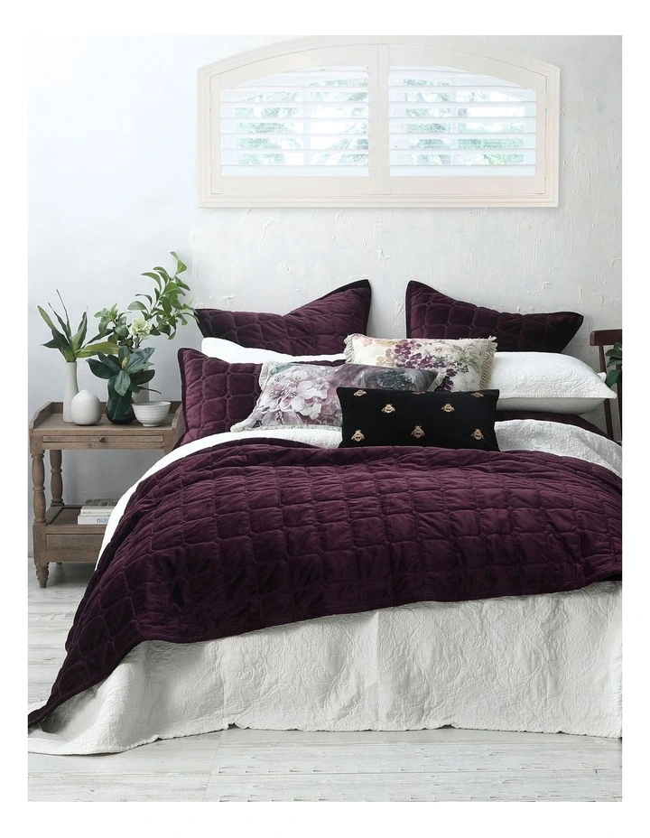 M.M Linen Meeka Coverlet Set In Port 3 M.M Linen Meeka Coverlet Set In Port
