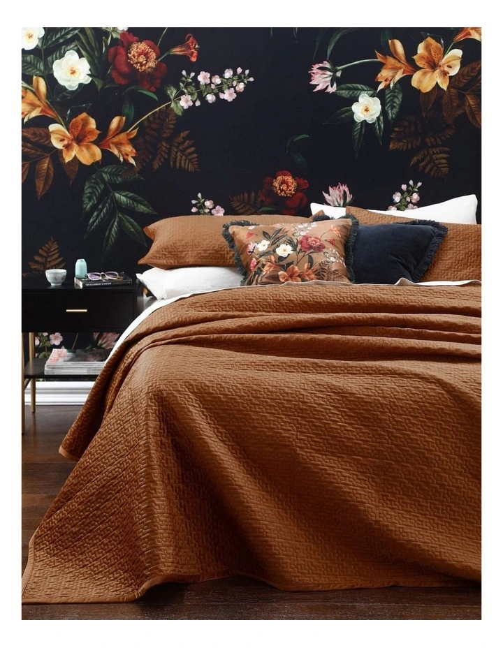 M.M Linen Terrace Bed Cover Set In Ginger 3 M.M Linen Terrace Bed Cover Set In Ginger