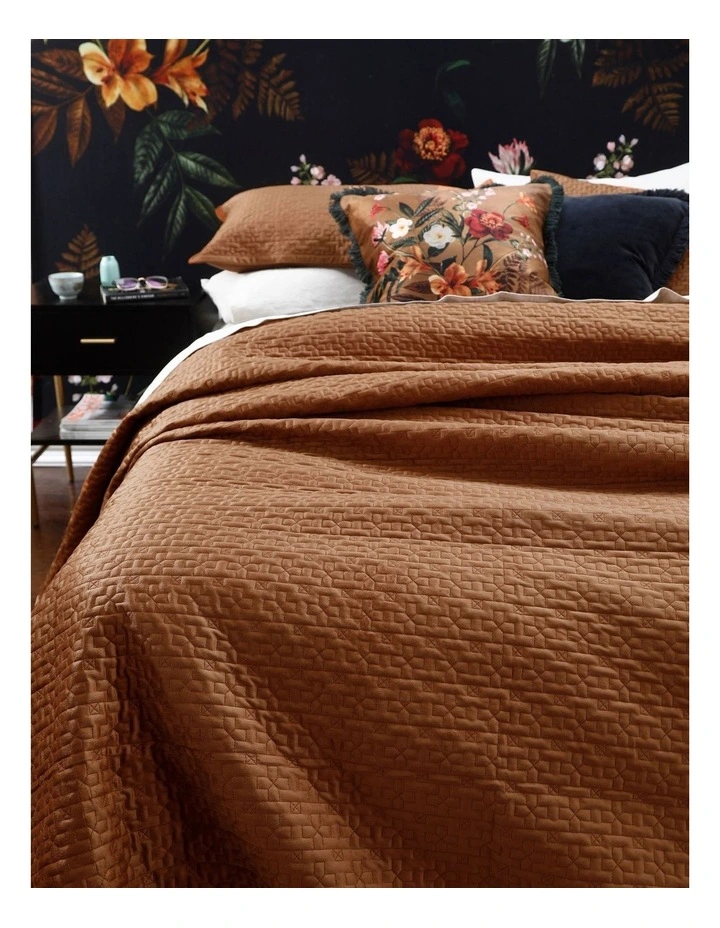 M.M Linen Terrace Bed Cover Set In Ginger 4 M.M Linen Terrace Bed Cover Set In Ginger - Image 2