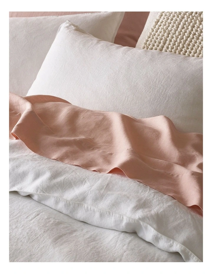 Australian House & Garden Sandy Cape Washed Belgian Linen Quilt Cover Set White 5 Australian House & Garden Sandy Cape Washed Belgian Linen Quilt Cover Set White - Image 3