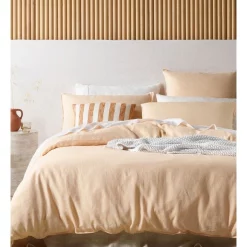 Australian House & Garden Sandy Cape Linen Quilt Cover Set In Mock Orange