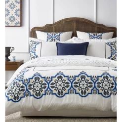 Heritage Giralda Quilt Cover Set In Indigo/White