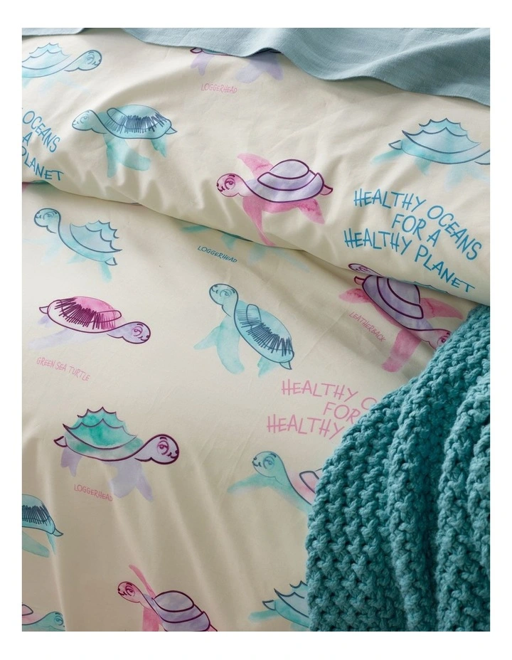 Australian Marine Conservation Society AMCS X Art Series Turtle Tide Quilt Cover Set In Multi 4 Australian Marine Conservation Society AMCS X Art Series Turtle Tide Quilt Cover Set In Multi - Image 2
