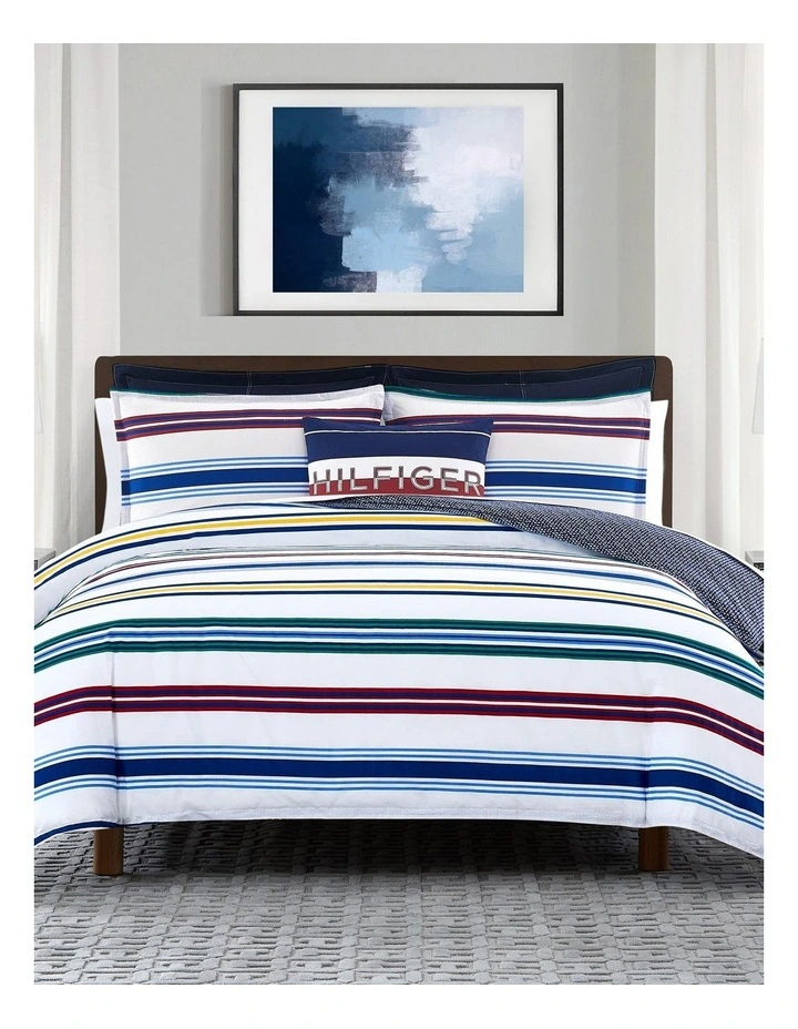 Tommy Hilfiger Multi Stripe Quilt Cover Set In Multi 3 Tommy Hilfiger Multi Stripe Quilt Cover Set In Multi
