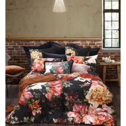 M.M Linen Valencia Quilt Cover Set In Black