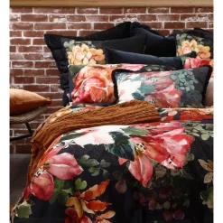 Alternative view of M.M Linen Valencia Quilt Cover Set In Black