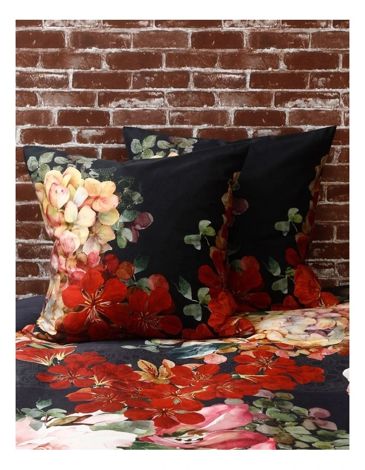 M.M Linen Valencia Quilt Cover Set In Black 5 M.M Linen Valencia Quilt Cover Set In Black - Image 3