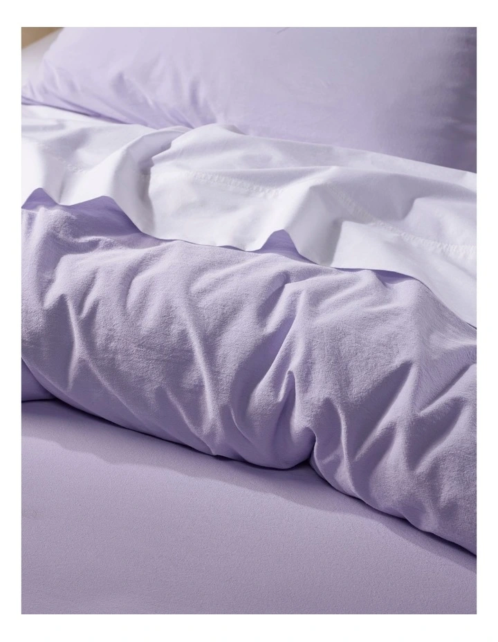 Vue Stonewashed 250TC Cotton Quilt Cover Set In Purple 4 Vue Stonewashed 250TC Cotton Quilt Cover Set In Purple - Image 2