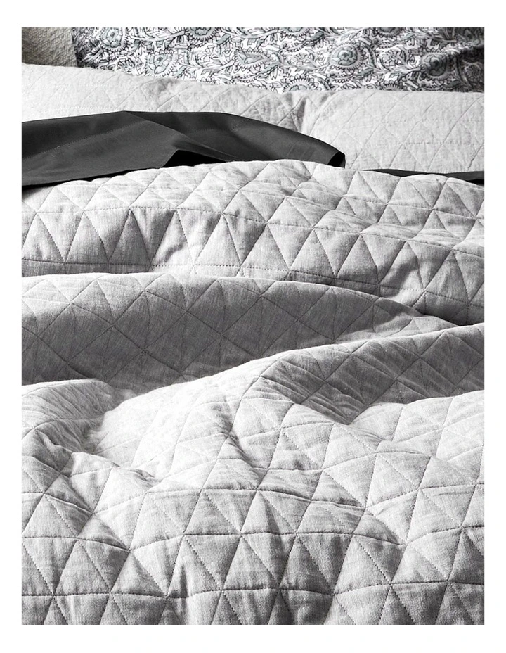 Aura Home Chambray Quilted Bedlinen Collection Dove 4 Aura Home Chambray Quilted Bedlinen Collection Dove - Image 2