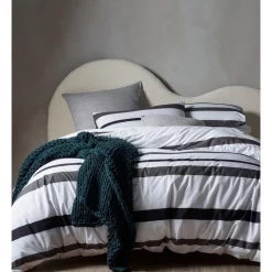 Vue Lincoln Stripe Cotton Quilt Cover Set Bash