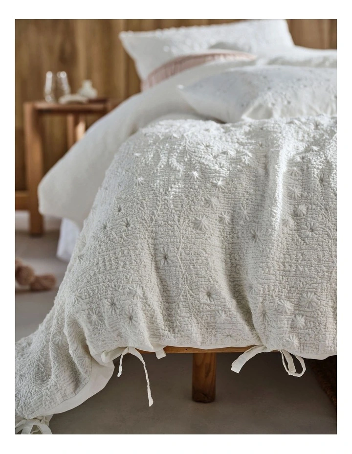 Linen House Abigail Quilt Cover Set In White 4 Linen House Abigail Quilt Cover Set In White - Image 2