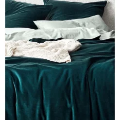 Alternative view of Aura Home Luxury Velvet Bedlinen Collection Indian Teal
