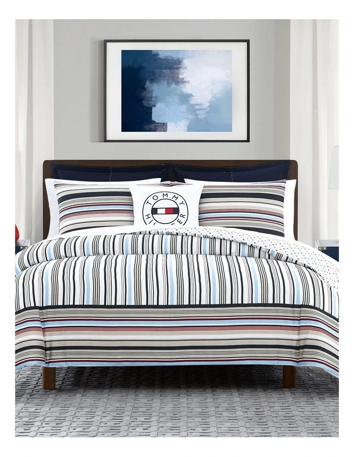 Tommy Hilfiger Tommy Mustique Stripe Quilt Cover Set 3 Tommy Hilfiger Tommy Mustique Stripe Quilt Cover Set