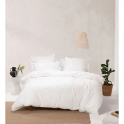 Linen House Nara 400TC Bamboo Cotton Quilt Cover Set White